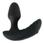 Черный вибростимулятор простаты Butt Plug с функцией расширения - 10,7 см.