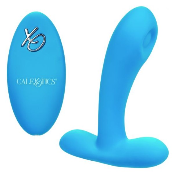 Голубой массажер простаты Silicone Remote Pulsing Pleaser - 11,5 см.