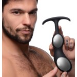 Черный массажер простаты с утяжелителями Premium Silicone Weighted Prostate Plug XL - 20,8 см.