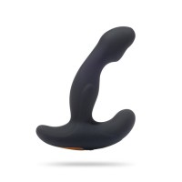 Черный силиконовый изогнутый стимулятор простаты - 14 см. Черный силиконовый изогнутый стимулятор простаты - 14 см.