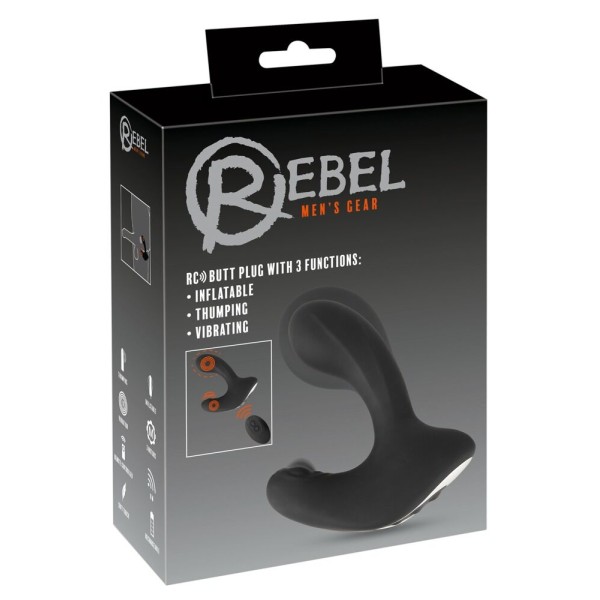 Черная анальная вибропробка с функцией расширения RC Butt Plug with 3 functions Черная анальная вибропробка с функцией расширения RC Butt Plug with 3 functions