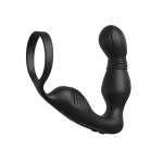 Черный вибростимулятор простаты с эрекционным кольцом Ass-Gasm Pro P-Spot Milker
