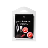 Набор из 2 шариков с массажным маслом Brazilian Balls с ароматом клубники и шампанского Набор из 2 шариков с массажным маслом Brazilian Balls с ароматом клубники и шампанского