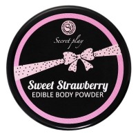 Съедобная пудра для тела с ароматом клубники - 20 гр. Съедобная пудра для тела с ароматом клубники - 20 гр.