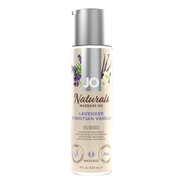 Массажное масло с ароматом лаванды и ванили JO Naturals Lavender Vanilla - 120 мл.