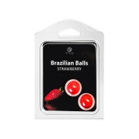 Набор из 2 шариков с массажным маслом Brazilian Balls с ароматом клубники Набор из 2 шариков с массажным маслом Brazilian Balls с ароматом клубники