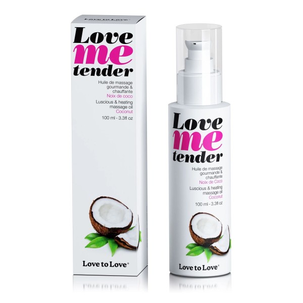Съедобное согревающее массажное масло Love Me Tender Cocos с ароматом кокоса - 100 мл.