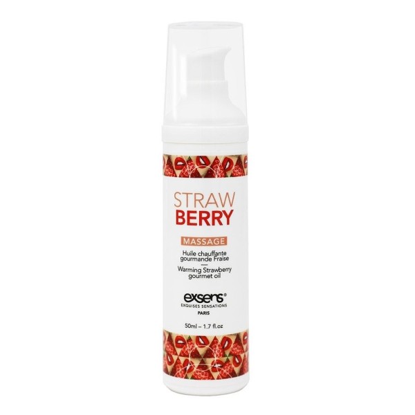 Разогревающее массажное масло с ароматом клубники Gourmet Strawberry - 50 мл.