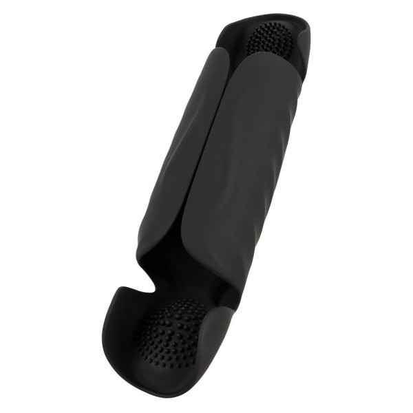Черный вибромастурбатор с трехточечной стимуляцией Penis Trainer with 3 Point Stimulation
