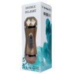 Двусторонний мастурбатор с вибрацией Double Delight - вагина и ротик