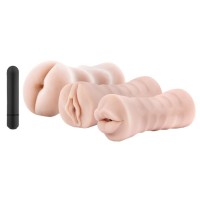 Набор из 3 мастурбаторов и вибропули 3-Pack Self-Lubricating Vibrating Stroker Sleeve Kit Набор из 3 мастурбаторов и вибропули 3-Pack Self-Lubricating Vibrating Stroker Sleeve Kit