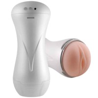 Телесный мастурбатор-вагина в колбе с вибрацией Телесный мастурбатор-вагина в колбе с вибрацией