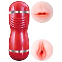 Двусторонний мастурбатор в колбе Cleo - вагина и ротик Двусторонний мастурбатор в колбе Cleo - вагина и ротик