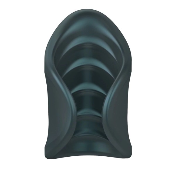 Серый сквозной мастурбатор с вибрацией Manwan Starter