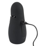 Черный силиконовый вибромастурбатор с нагревом Masturbator with 2 Functions