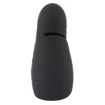 Черный силиконовый вибромастурбатор с нагревом Masturbator with 2 Functions