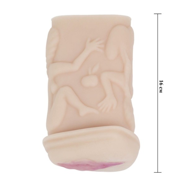 Телесный мастурбатор-вагина с фигурками на поверхности Телесный мастурбатор-вагина с фигурками на поверхности