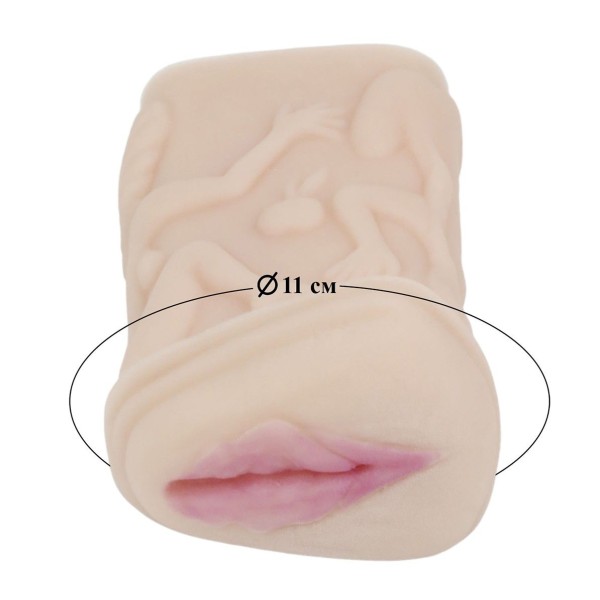 Телесный мастурбатор-вагина с фигурками на поверхности Телесный мастурбатор-вагина с фигурками на поверхности