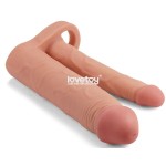 Телесная насадка для двойного проникновения Add 2 Pleasure X Tender Double Penis Sleeve - 20 см.