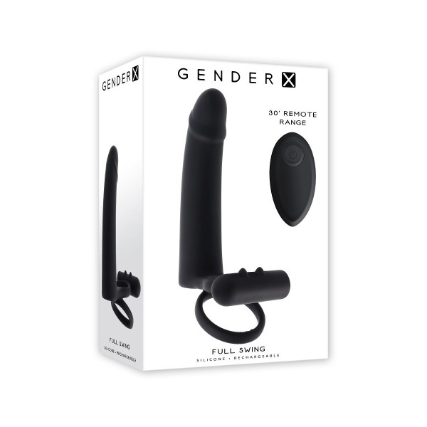 Черная вибронасадка для двойного проникновения Full Swing Черная вибронасадка для двойного проникновения Full Swing