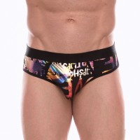 Черные трусы-джоки с разноцветным блестящим принтом Черные трусы-джоки с разноцветным блестящим принтом