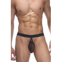 Мужские трусы-стринги с гульфиком в круглую сеточку Мужские трусы-стринги с гульфиком в круглую сеточку