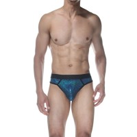Синие блестящие мужские трусы-стринги Синие блестящие мужские трусы-стринги