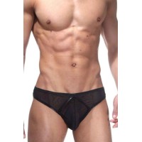 Черные трусы-слипы с блестящей окантовкой Черные трусы-слипы с блестящей окантовкой