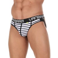 Белые хлопковые трусы-джоки в полоску Белые хлопковые трусы-джоки в полоску