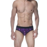 Сексуальные фиолетовые блестящие трусы-джоки