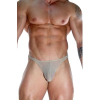 Бежевые мужские полупрозрачные трусы-тонги Бежевые мужские полупрозрачные трусы-тонги