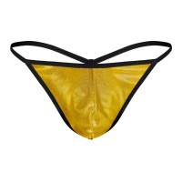 Золотистые сексуальные мужские трусы-стринги Золотистые сексуальные мужские трусы-стринги