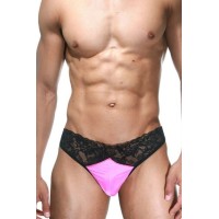 Мужские черно-розовые трусы-танга Мужские черно-розовые трусы-танга