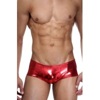 Ярко-красные трусы-хипсы из гладкого блестящего материала Ярко-красные трусы-хипсы из гладкого блестящего материала