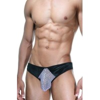 Мужские трусы-слипы из сетки с черными вставками Мужские трусы-слипы из сетки с черными вставками