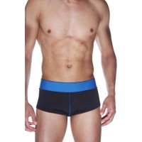 Черные трусы-хипсы на широком синем поясе Черные трусы-хипсы на широком синем поясе