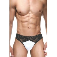 Мужские черно-белые трусы-танга Мужские черно-белые трусы-танга