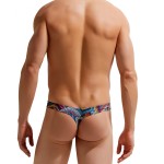 Мужские трусы-тонги с разноцветным геометрическим принтом