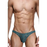 Голубые трусы-тонги с леопардовым принтом Голубые трусы-тонги с леопардовым принтом
