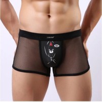 Мужские трусы-боксеры из сетки Cockcon Unzip-Me Boxer с пикантным принтом