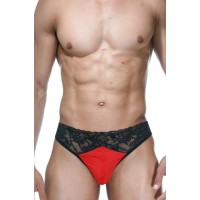 Мужские трусы-танга с кружевом