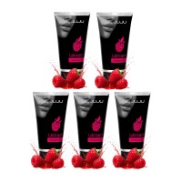 Набор из 5 съедобных лубрикантов JUJU со вкусом малины Набор из 5 съедобных лубрикантов JUJU со вкусом малины