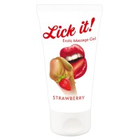 Лубрикант на водной основе Lick it! Strawberry с ароматом клубники - 50 мл.