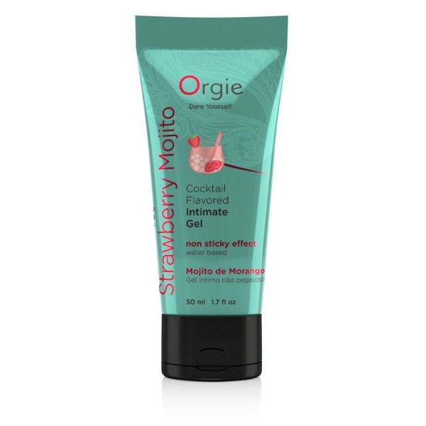 Съедобный интимный гель Orgie Lube Tube Cocktail Strawberry Mojito - 50 мл.
