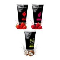 Набор из 3 съедобных лубрикантов JUJU (клубника, малина, кокос)