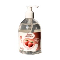 Лубрикант на водной снове Love Protection Strawberry с ароматом клубники - 300 мл. Лубрикант на водной снове Love Protection Strawberry с ароматом клубники - 300 мл.
