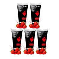 Набор из 5 съедобных лубрикантов JUJU со вкусом клубники Набор из 5 съедобных лубрикантов JUJU со вкусом клубники