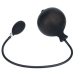 Черная анальная втулка с функцией расширения Ribbed Inflatable Silicone Anal Plug