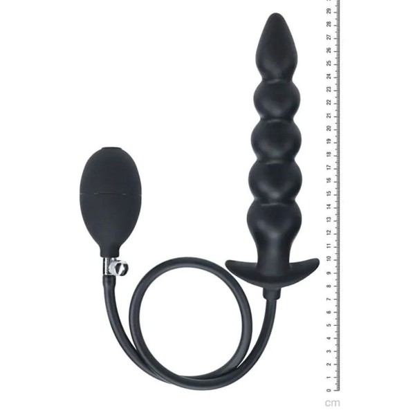 Черная анальная елочка с функцие расширения Beaded Inflatable Silicone Anal Plug Черная анальная елочка с функцие расширения Beaded Inflatable Silicone Anal Plug
