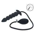 Черная анальная елочка с функцие расширения Beaded Inflatable Silicone Anal Plug Черная анальная елочка с функцие расширения Beaded Inflatable Silicone Anal Plug